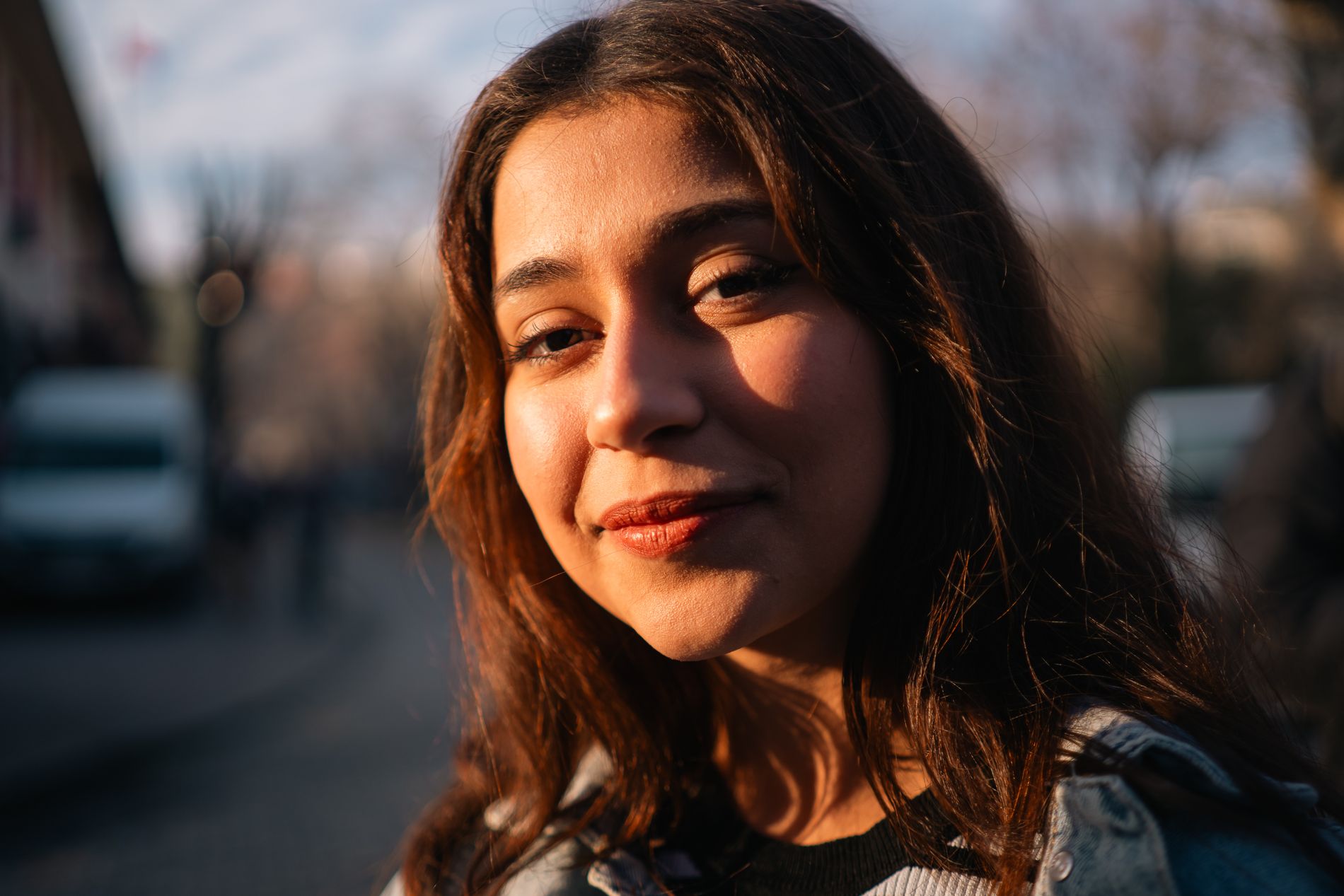 A woman in warm golden light